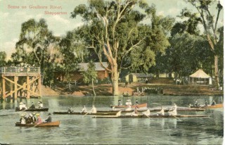 Rowing on the Goulburn Colliver Postcard - Peter Ford copy